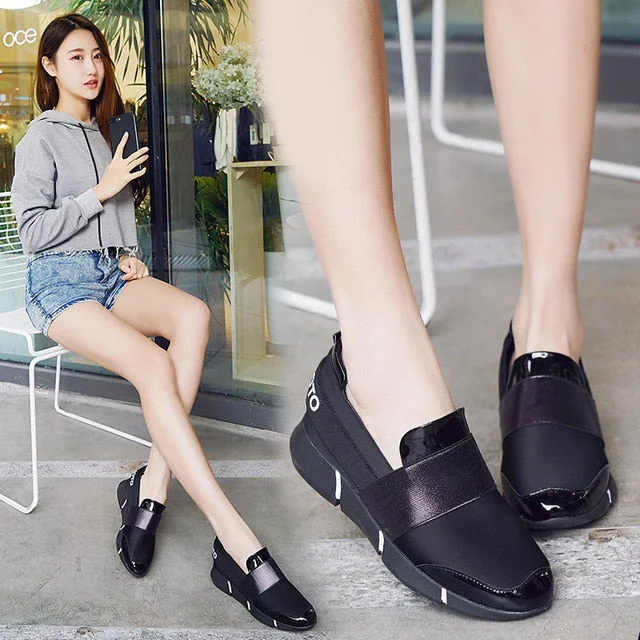 Graduation Gifts  Mujer Women Femine Slip-On Casual Thicken Soft Soled Plimsolls Moccasin Zapatillas Flat Lazy Leisure Flattie Shoes A157