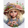 Flower Hat Girl - Crystal Rhinestone Diamond Painting