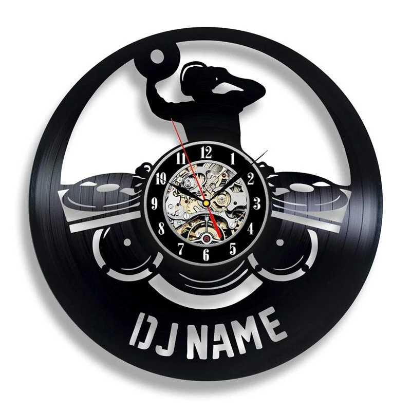 DJing Vinyl Record Wall Clock Modern Design Music Theme DJ Rock Band Combination CD Clocks Hanging Wall Watch Home Decor
