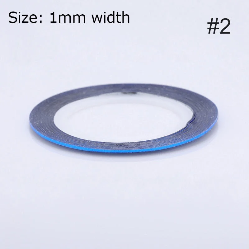 1mm 2mm 6mm Matte Glitter Nail Striping Tape Line Rainbow Multi Color Styling Tool Sticker Decal  DIY Decoration-Nail Inspo