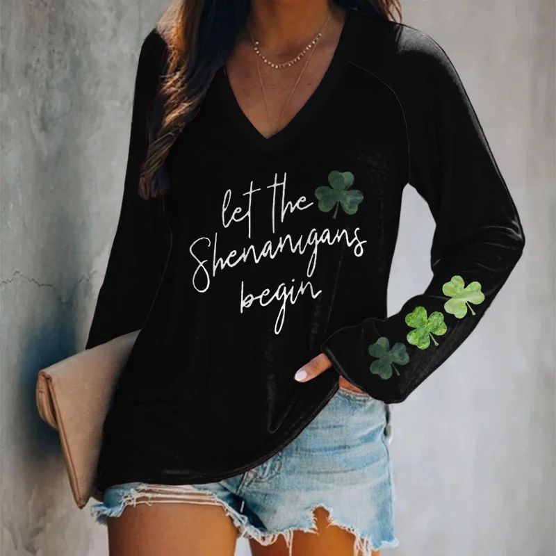 Let The Shenanigans Begin Print Causal T-Shirt