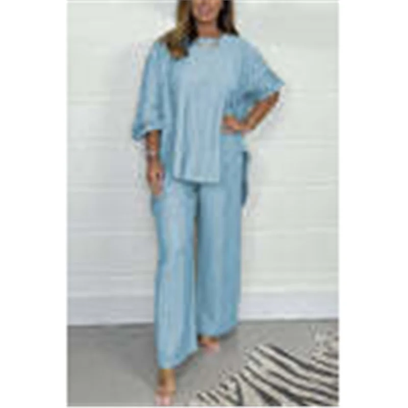 Athvotar Athvotar And Autumn 2025 New Wide Legs Trousers Casual Fashion Loose Top Size Two Sets