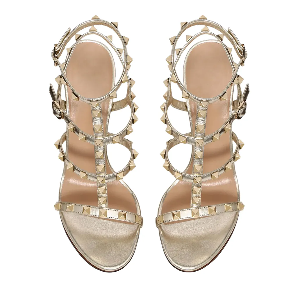 100mm Women's Rivets Stiletto Heels Party Daily Summer Sandals-vocosishoes