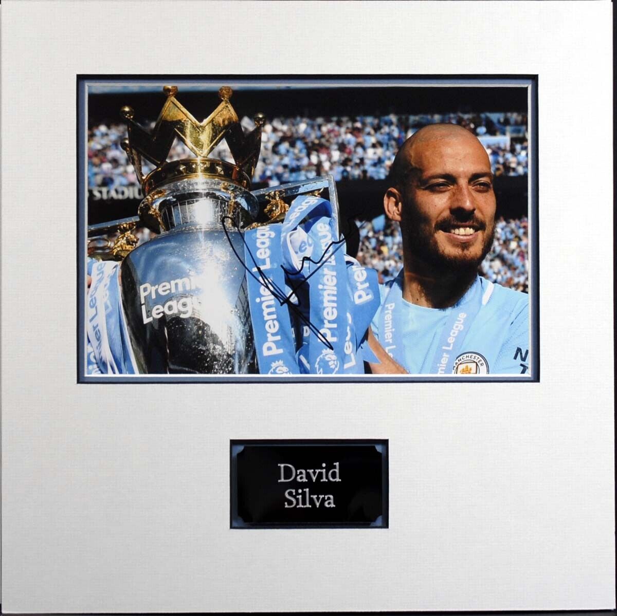 David SILVA Signed & Mounted 12x8 Photo Poster painting 2 AFTAL COA Manchester City Man City