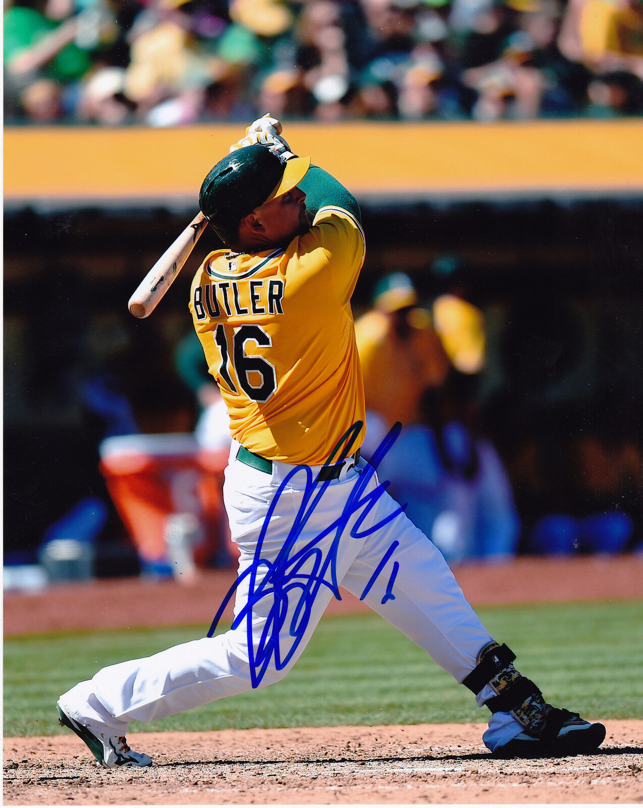 BILLY BUTLER OAKLAND A'S ACTION SIGNED 8x10