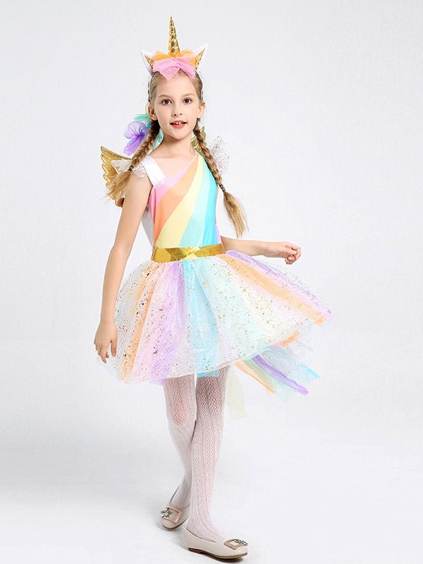 Unicorn Dress For Girls Cosplay Unicorn Halloween Costume-elleschic