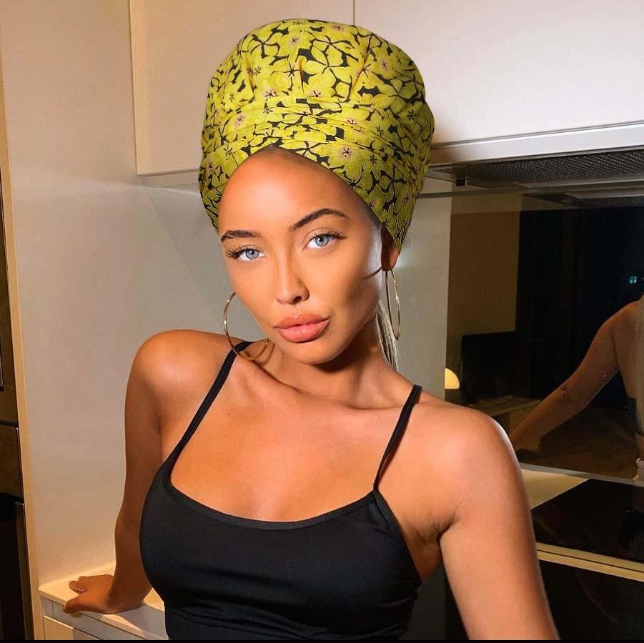 African Print Head Wrap With Satin-Lined-AW1182