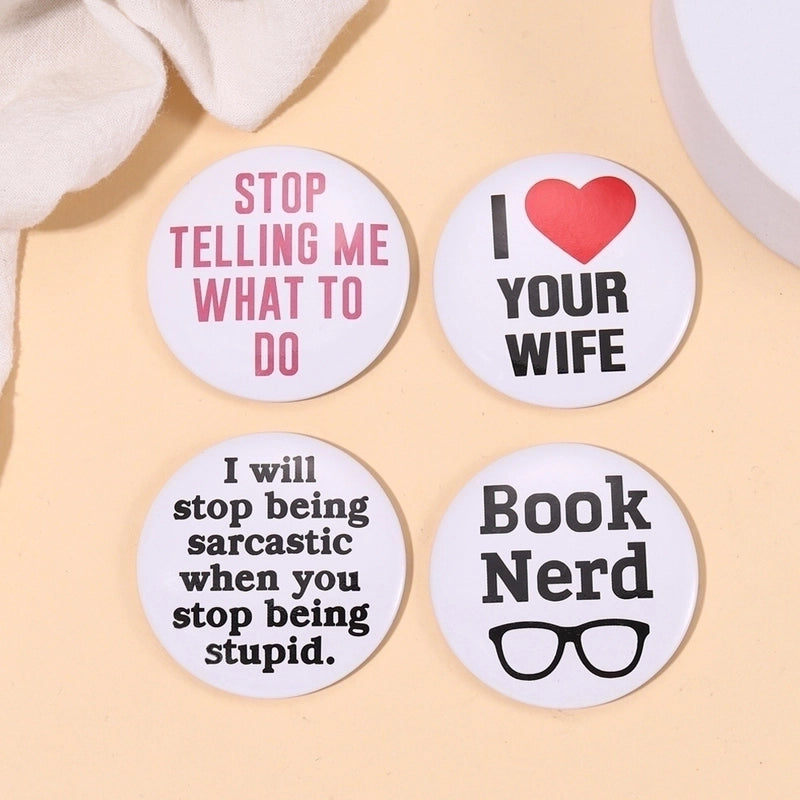 Retro Pin Round Letter Ghost Alloy Plating Unisex Brooches