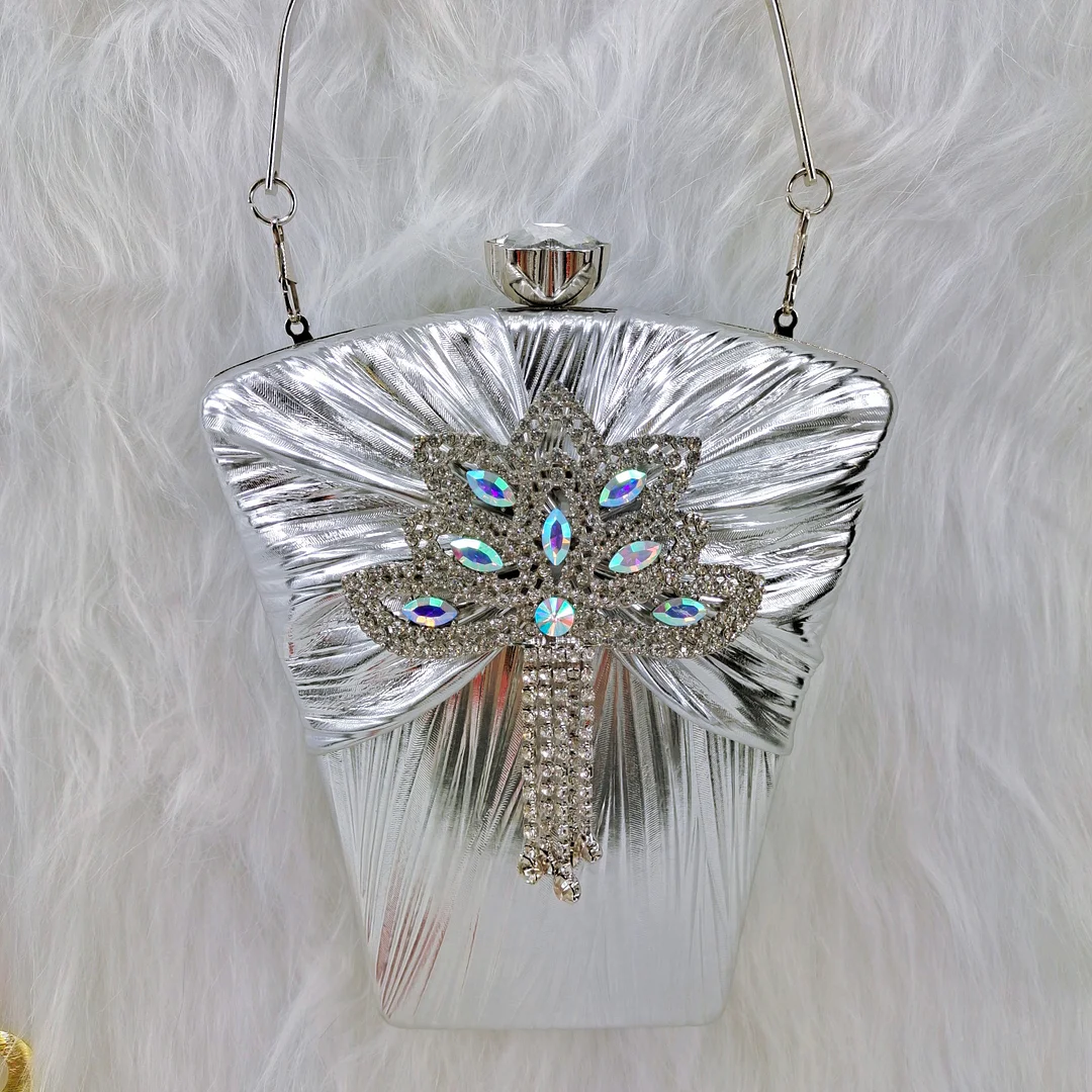 QSGFC New Arrive Fashionable African Silver Party Shoes and Matching Bag Set Sexy High Heels With Women For Royal Wedding