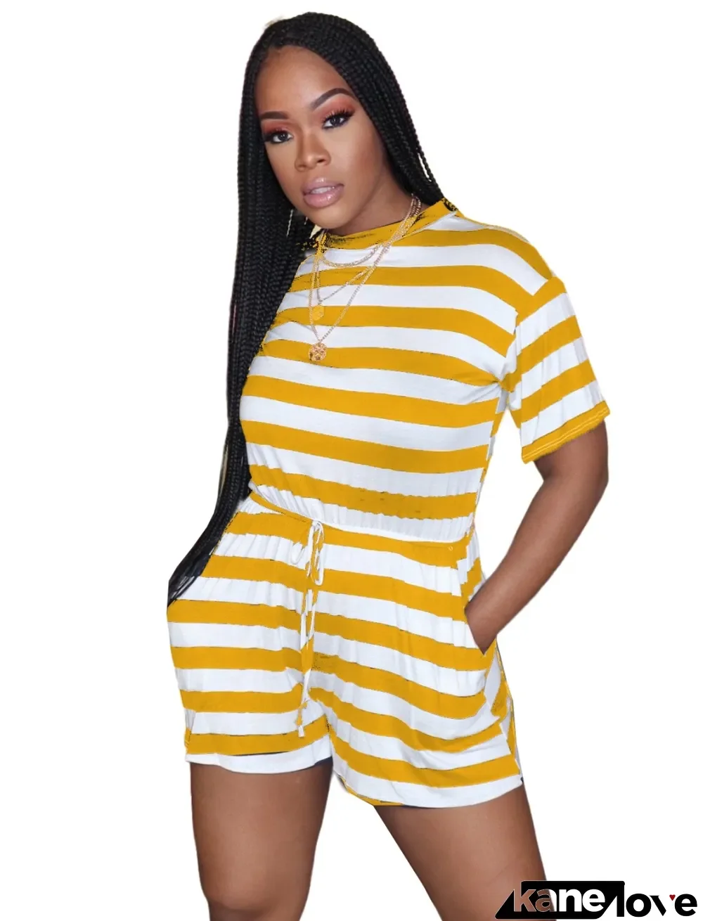 Summer Casual Drawstring Rompers