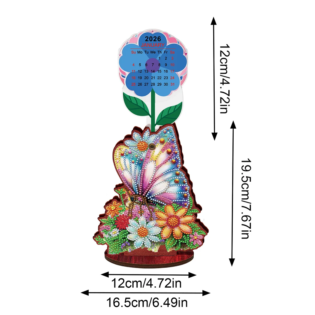 2026 Calendar DIY Diamond Painting Kit Wooden Diamond Painting Calendar