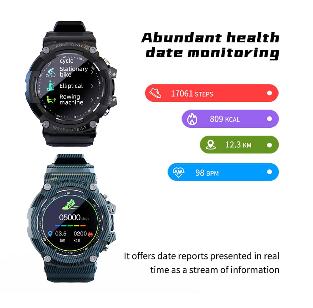 Findtime Military Smart Watch Heart Rate Blood Pressure Monitor 15+ Days Battery Life IP68 Waterproof