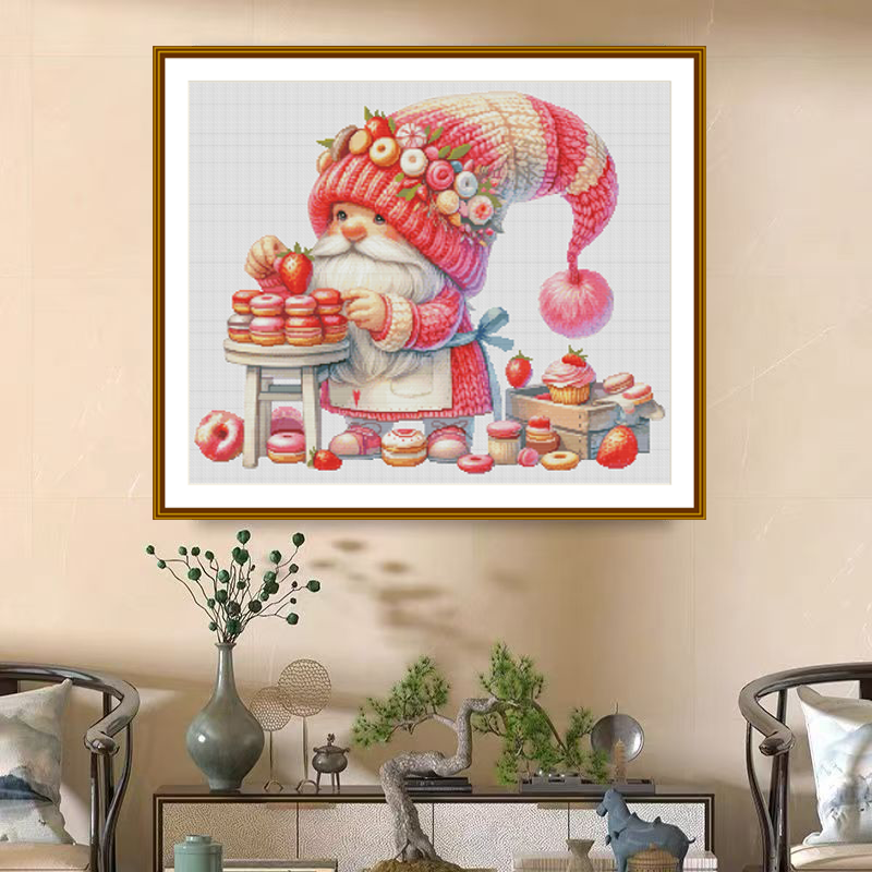 1set DIY Printed Cross Stitch Kit [ZZ5848-dessert Dwarfs] Cross Stitch Kit Painting Fairy Cross Stitch