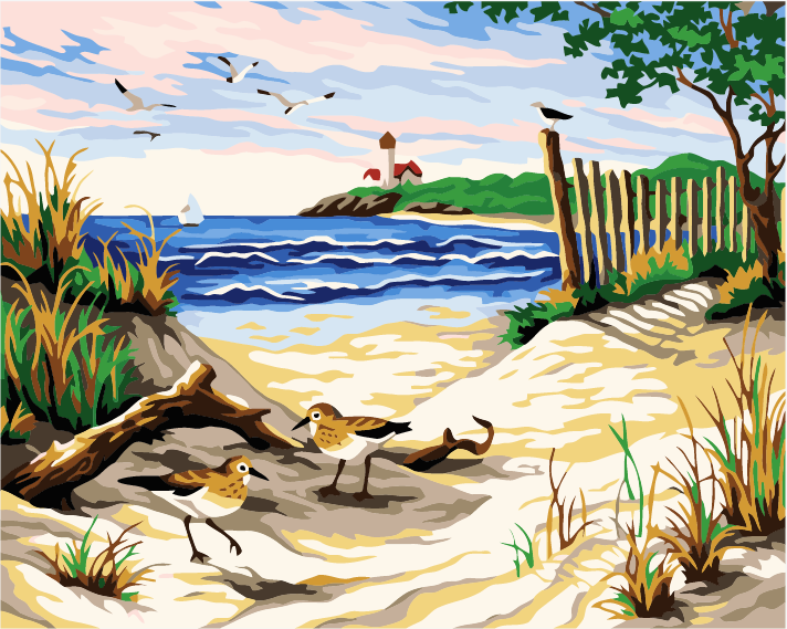 DIY Painting By Numbers Beach 60*75cm