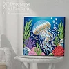 (25x25cm)DIY Jellyfish Framed Handmade Pearl Painting Art Craft Kit Living Home Decor