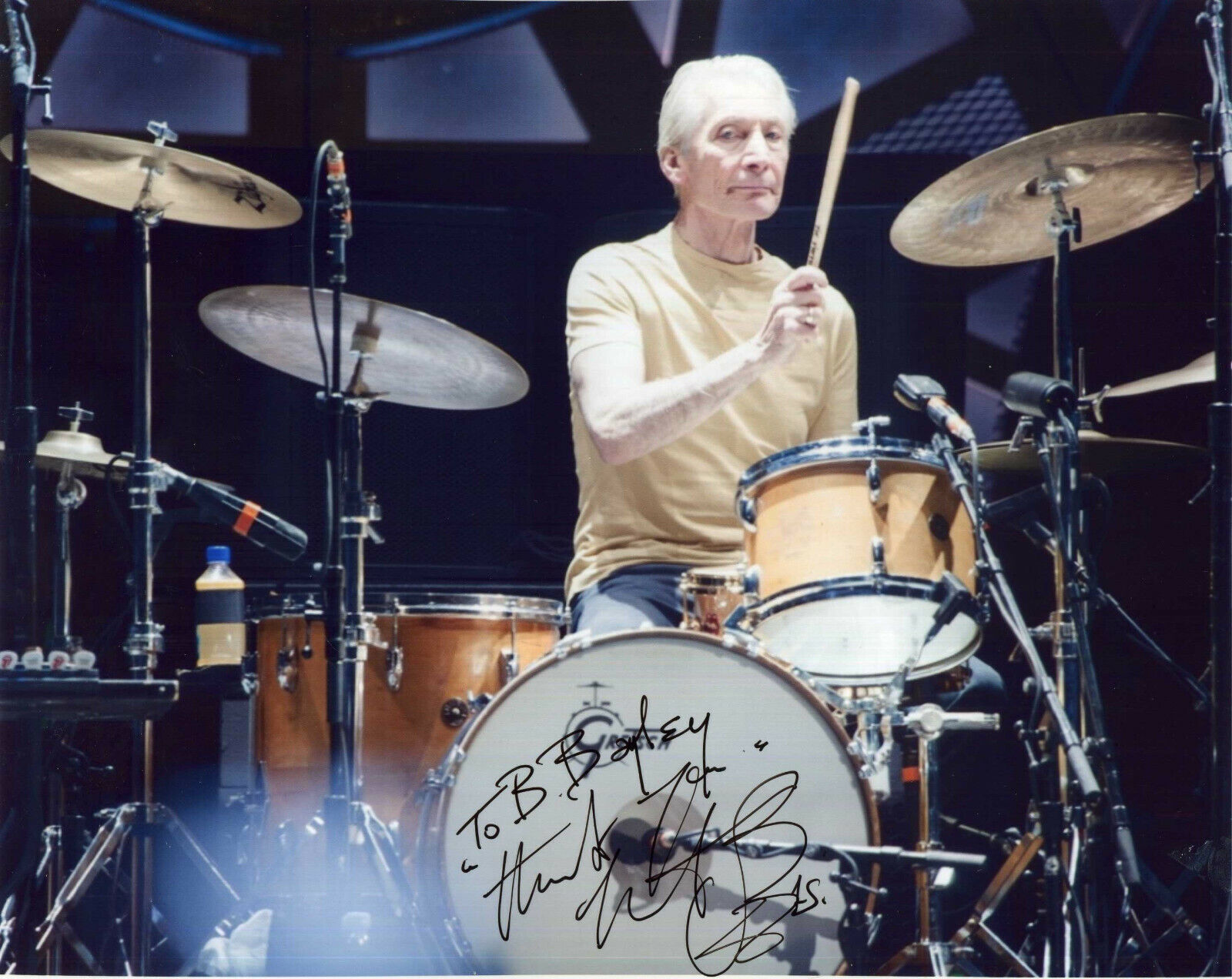 CHARLIE WATTS Signed Photo Poster paintinggraph - Rock Star - ROLLING STONES - preprint