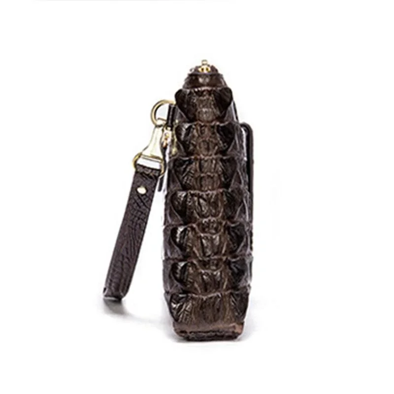 Mens Business Crocodile Leather Clutch Bag