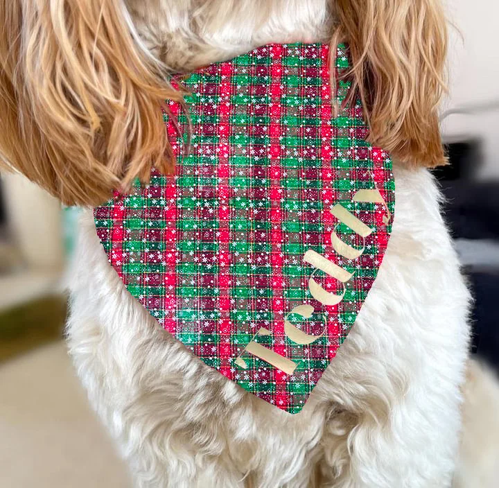Personalised Dog Bandana Christmas Dog Accessory, Christmas Dog Collar, Christmas Dog Lover Gift
