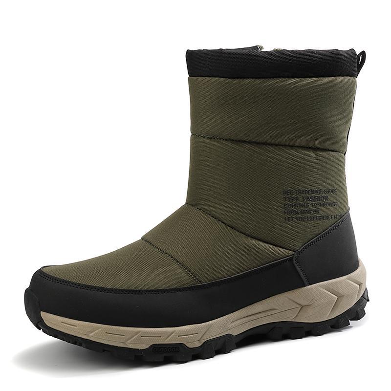 Dacomfy Men's Thicken Zipper Outdoor Winter Snow Boots 