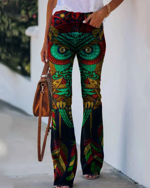 Women's  Owl  Pattern Pants