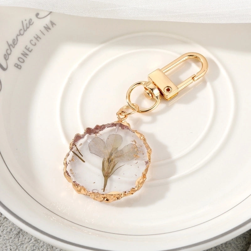 Pastoral Flower Dried Flower Epoxy Women’s Bag Pendant Keychain