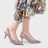Women's 60mm Kitten Heel Slingback Red Bottom Pumps Patent Wedding Shoes