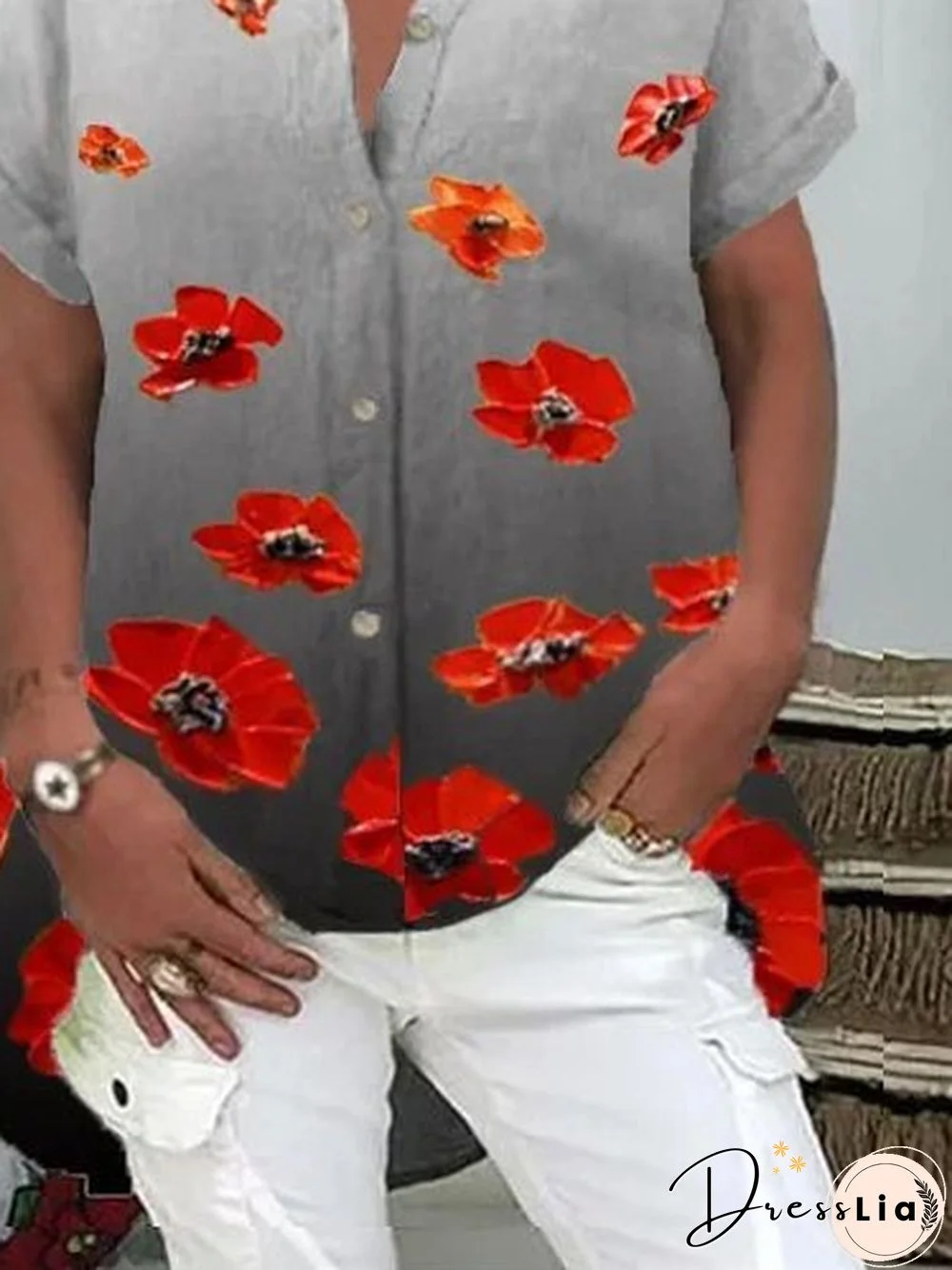 A plus-size shirt with a print