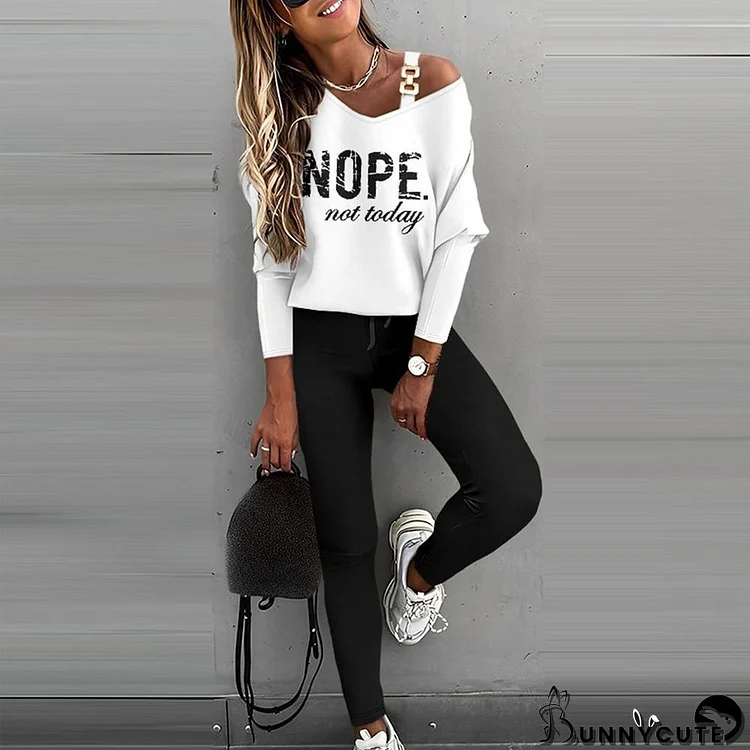 Stylish Long Sleeve Print Two Piece Set