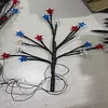 8Pcs American Flag Solar Stake Lights Weatherproof Garden Decorative Pole Flag Light Impact  Welcome Powered Outdoor Gardening Light for Outdoor Gardening Patio Yard