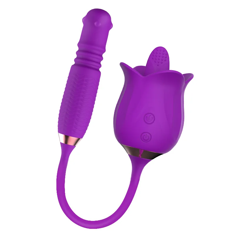 purple tongue vibrating rose sex toy