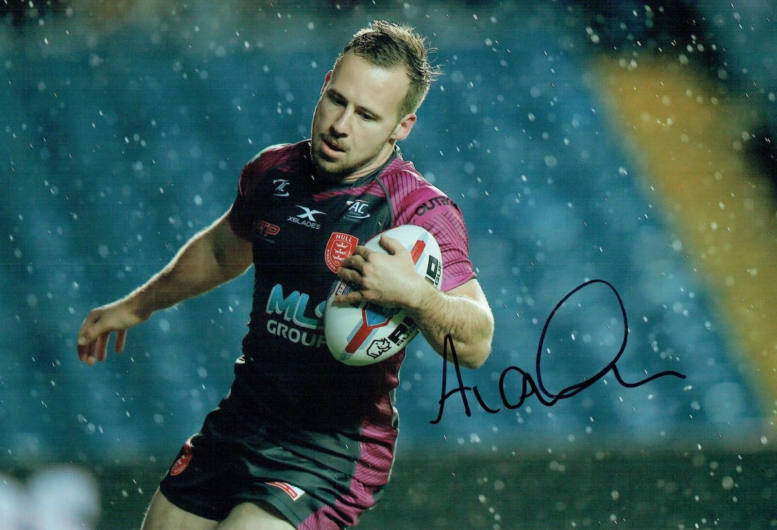 Adam QUINLAN Rugby League Hull KR 2018 Signed Autograph 12x8 Photo Poster painting 1 AFTAL COA