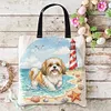 Shih Tzu-11CT DIY Stamped Cross Stitch Shopping Bag 40*40cm