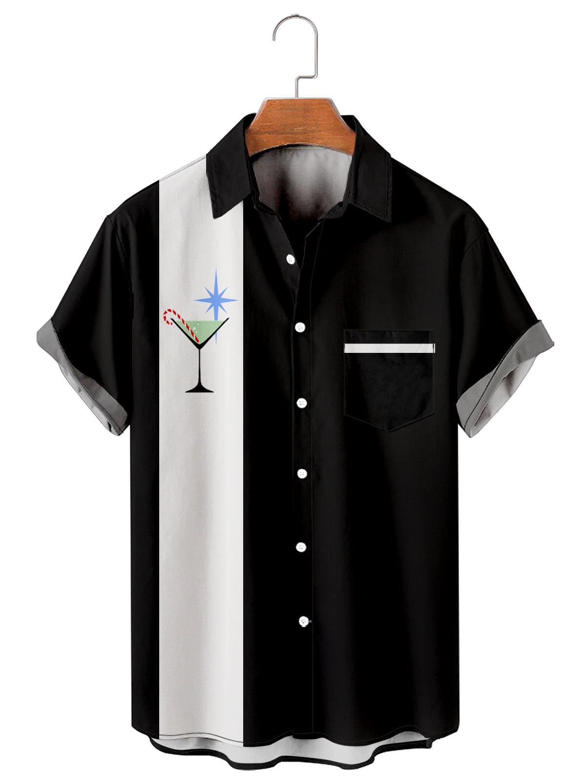 Men's Hawaiian Cocktail Short Sleeve Shirt PLUSCLOTHESMAN