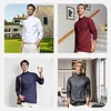 Chemise de base pour hommes en coton merceris&eacute; extensible, chaude et confortable