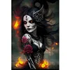 Skull Girl-11CT Stamped Cross Stitch 40*60cm