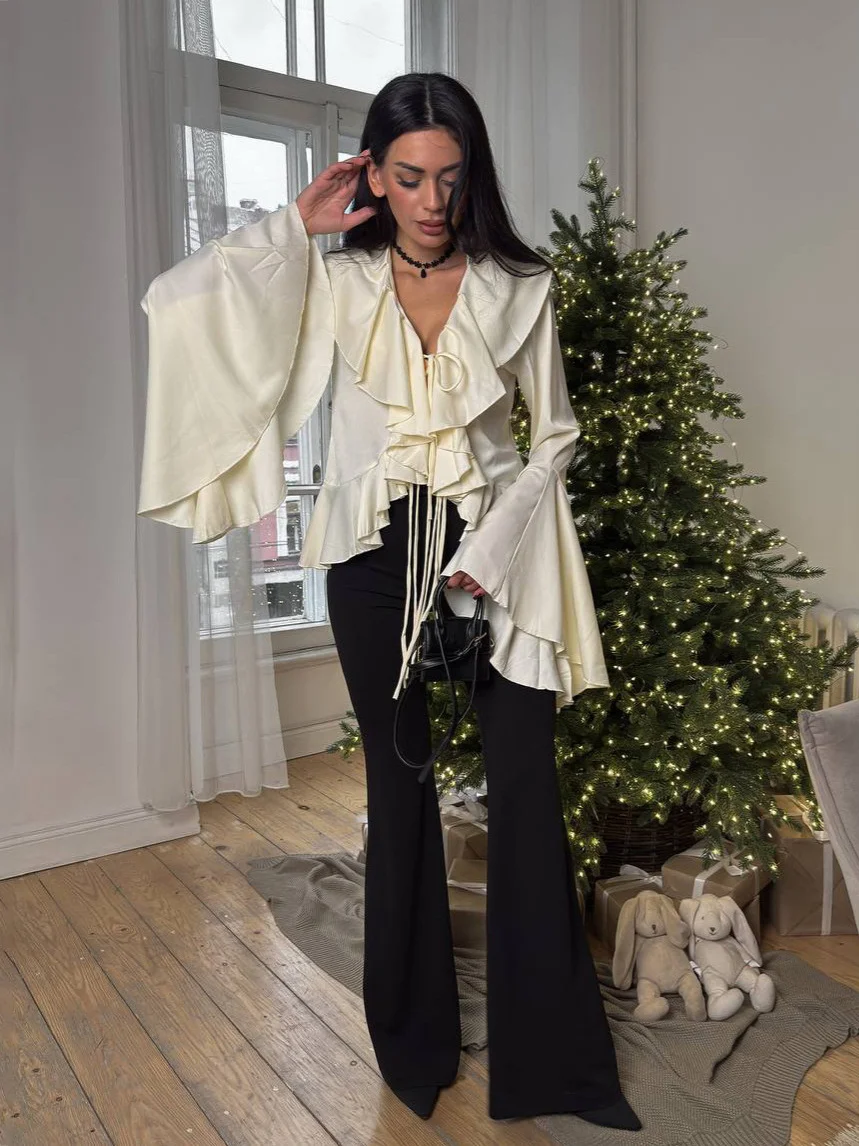 Athvotar Athvotar Spring 2025 New Sleeve Women's Shirt With White Shirt Elegance Elegance Elegance