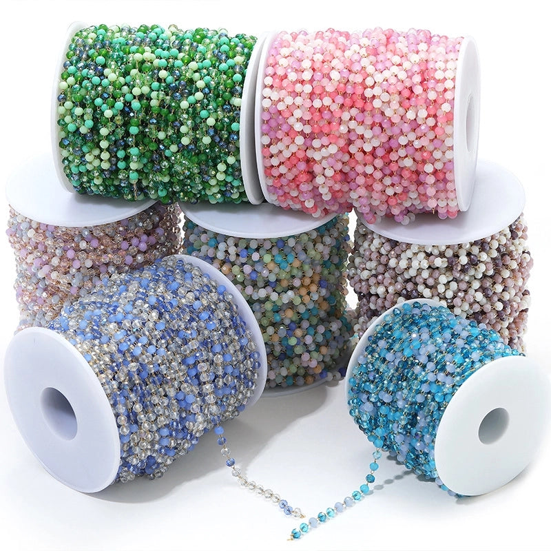 3mm Stainless Steel Amethyst Bead Chain Handmade Chain Tassel Decorative Chain DIY Necklace Bracelet Jewelry Accessories