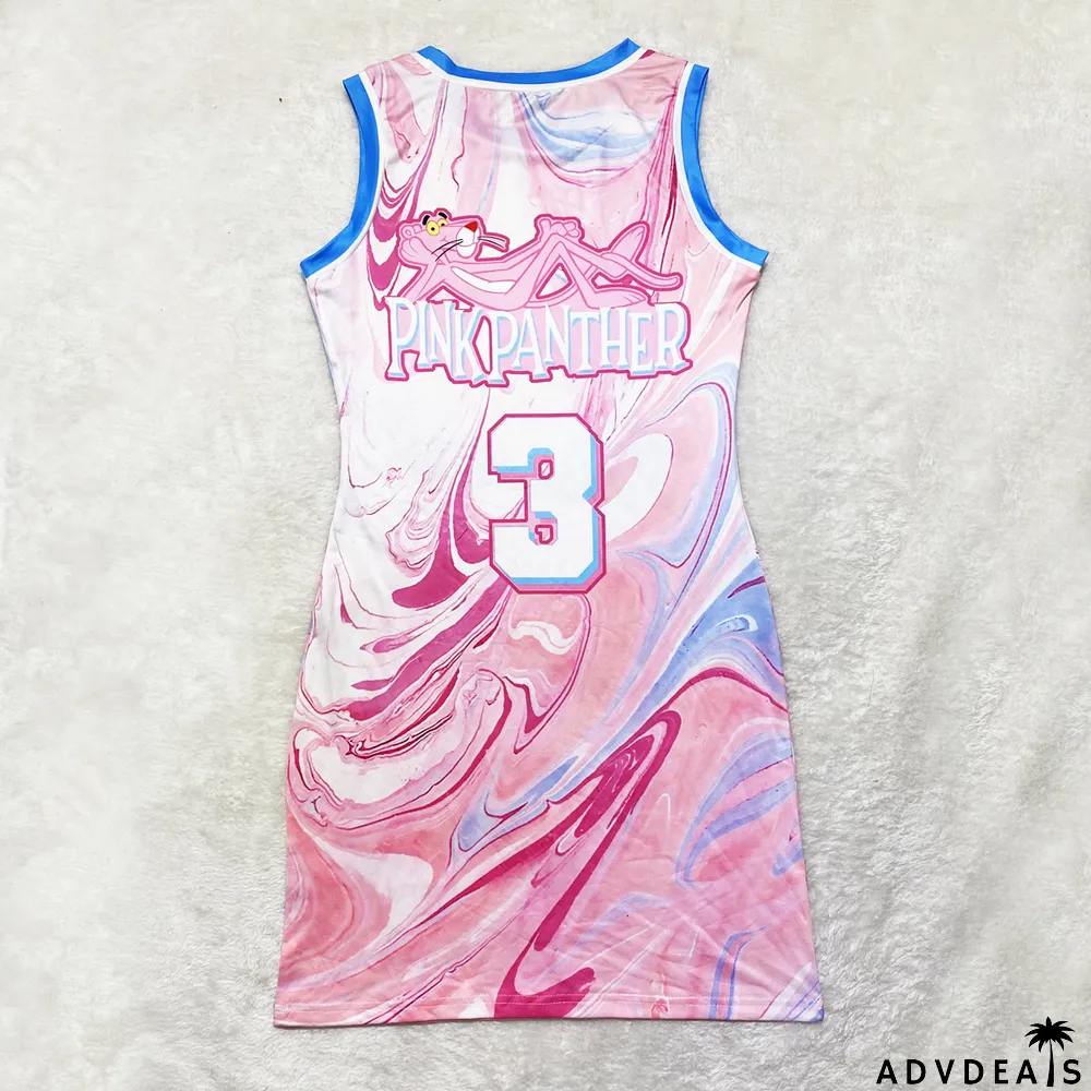 Casual Printed Sleeveless Jersey Mini Dress