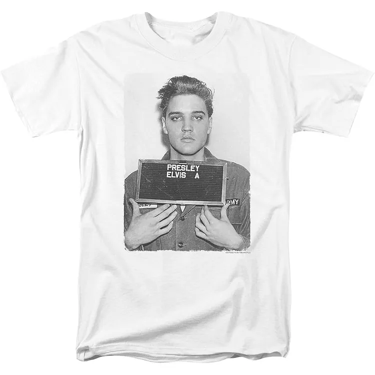 Elvis Presley Army Mugshot Printed Men's T-shirt