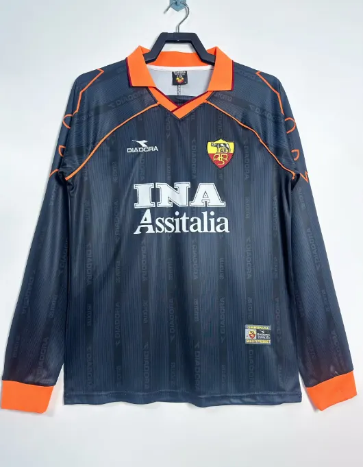 1999-00 Roma second away team long-sleeved retro football jersey 1:1 Thai quality