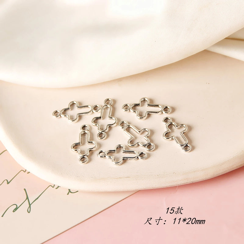 10 PCS/Package 8 * 20mm Alloy Cross Polished Pendant Jewelry Accessories