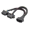 OBD2 Extension Cable 16Pin OBD2 Male To Dual Female Elbow Extension Cable 12-24V