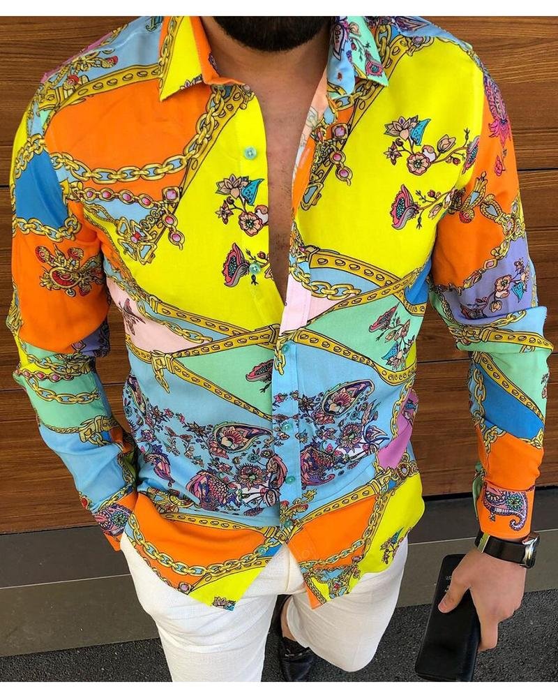 Palace Colorblock Print Long-sleeved Shirt