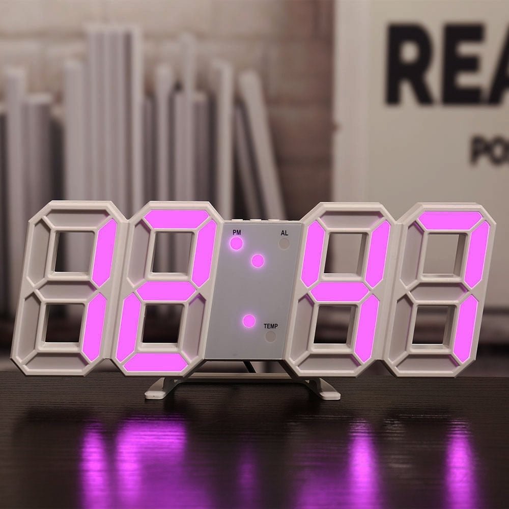 LED Digital Wall Clock Alarm Clock Wall Hanging Table Desk Electronic Digital Clock With 3 Levels Brightness Home Decor