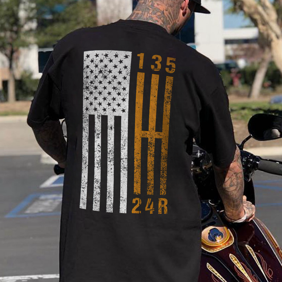 Vintage Muscle Car Flag Printed Men's T-shirt - Devcarry