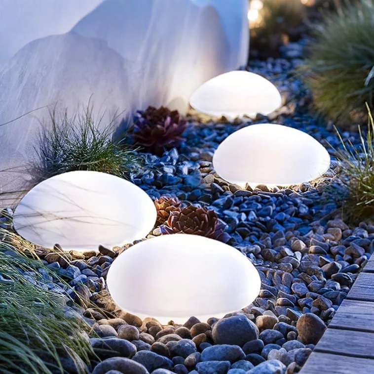 Solar Powered Stone Garden Light