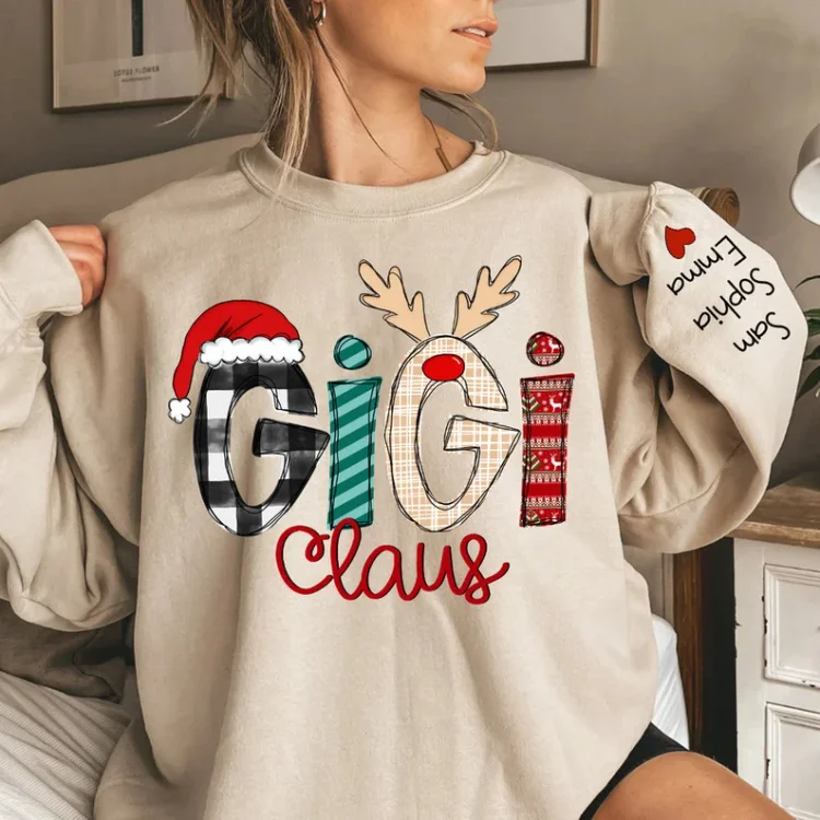 Custom Gigi Claus Sweatshirt, Christmas Grandma Claus Sweatshirt,Gifts For Nana Gigi Mama