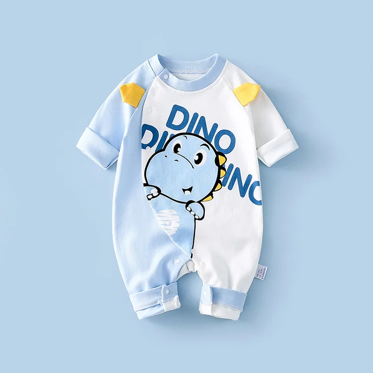 New Born Baby Onepiece Organic Cotton Dinosaur Sleepsuit