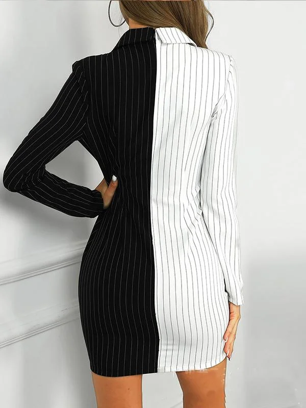 Contrasting button professional dress