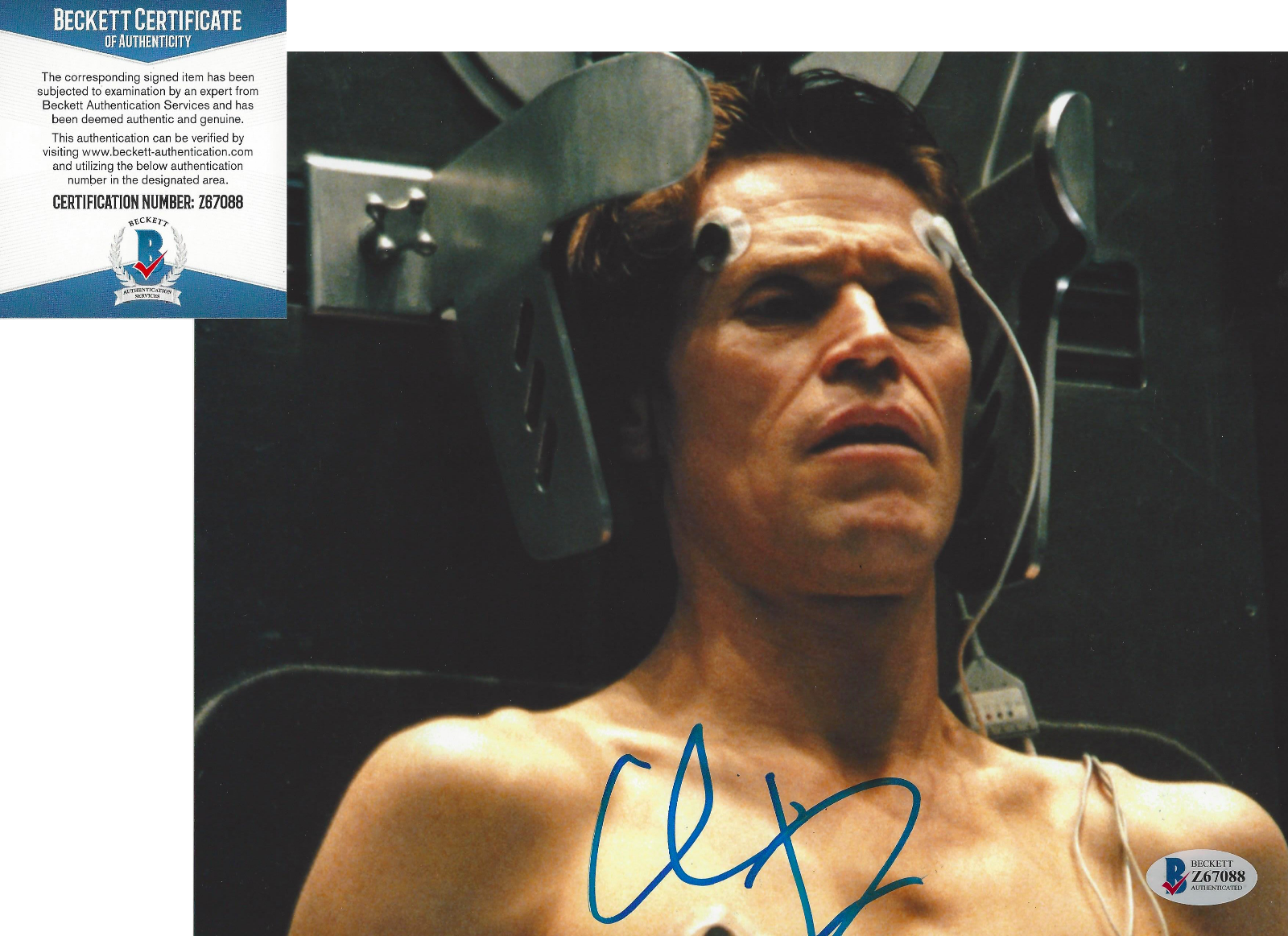 WILLEM DAFOE SIGNED 'SPIDER-MAN' GREEN GOBLIN 8x10 MOVIE Photo Poster painting B BECKETT COA BAS